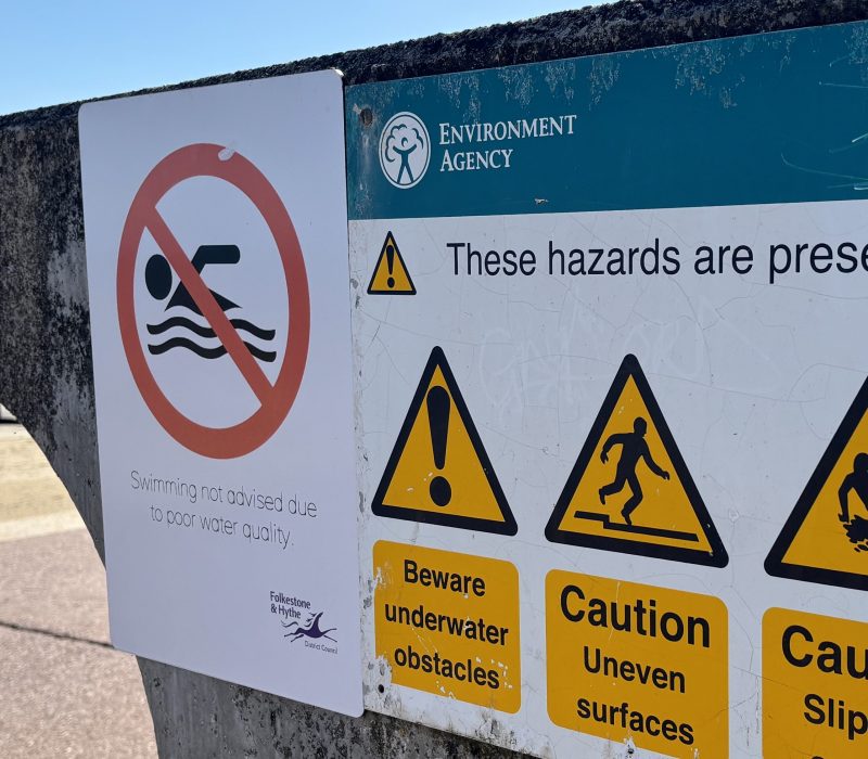 S. Mary's Bay swimming restriction sign