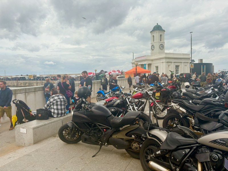 Margate seafront packed with motorbikes