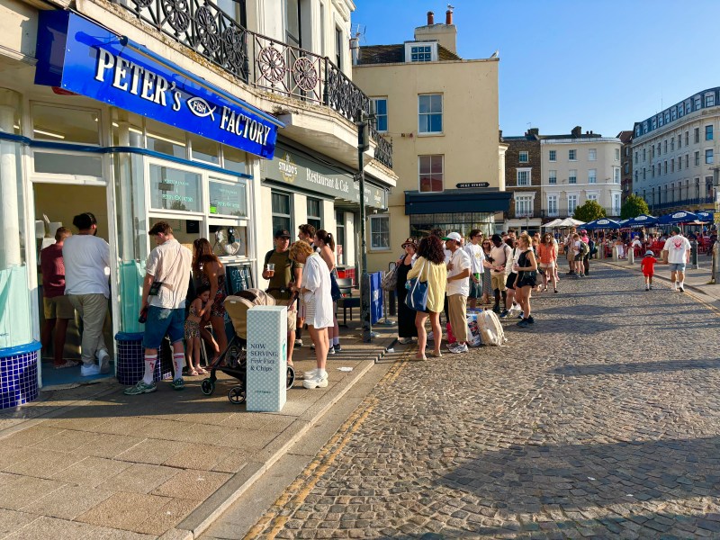 Fish and chips queue in Margate