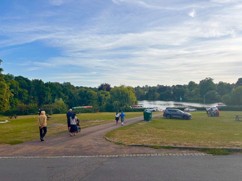 Mote Park walking path near the lake