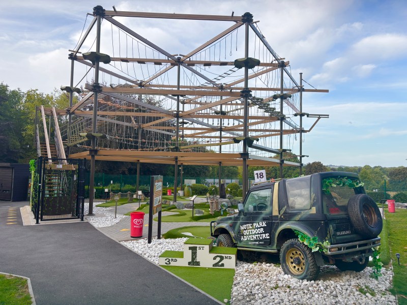 Mote Park Outdoor Adventure featuring a climbing wall and course